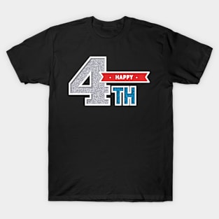 Happy 4th July Glitter Sticker T-Shirt